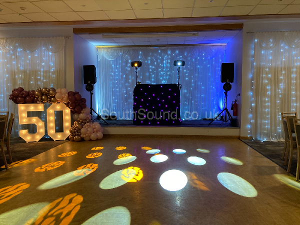 50th Birthday party with our LED 50 Birthday Numbers 